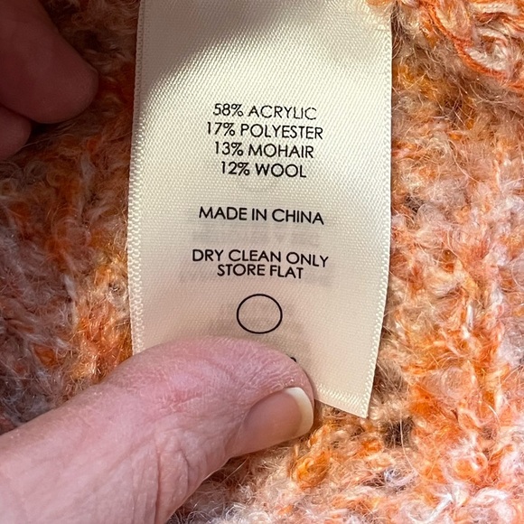 ❣️TRACY REESE Anthropologie - Orange Textured Turtleneck Sweater - Size S - Picture 3 of 9